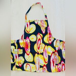 Colorful Fruit Print Kitchen Cooking Baking Bib Apron Front Pocket